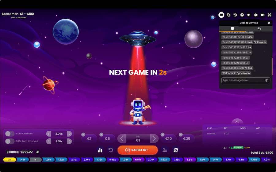 รูปแบบภายในเกม SPACEMAN สล็อตPP